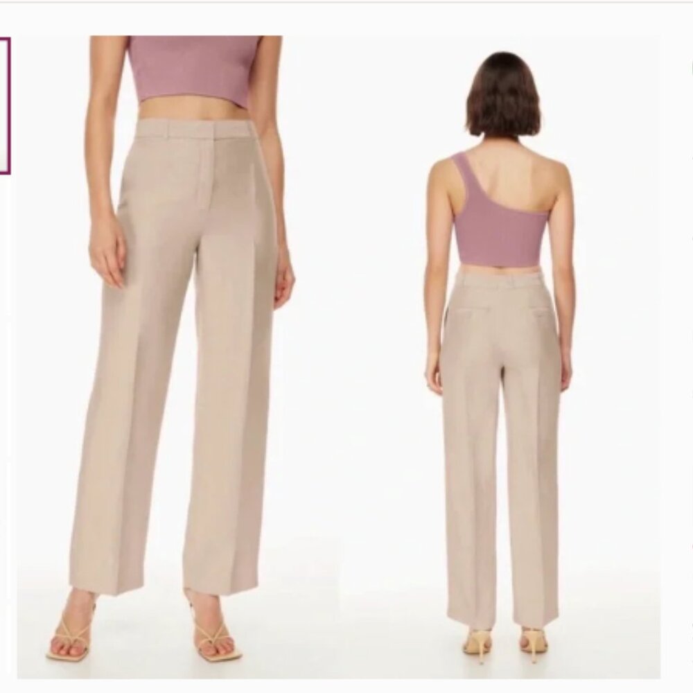Aritzia Babaton Agency Linen Pant in Kasha Taupe Size 10 EUC - Picture 15 of 15